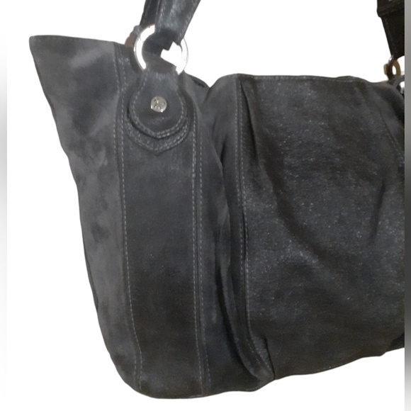 Cristina Vintage Italian Leather Hobo Bag in Charcoal Gray - Picture 3 of 9
